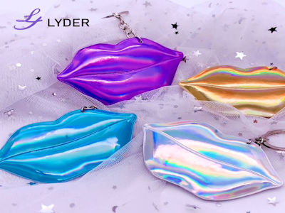 Фабрика Lyder Oem,Модные Амулеты,Поцелуй,Губы,Искусственная Кожа,Милый Маленький Компактный Карманный Зеркальный Брелок С Логотипом